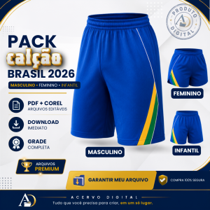 Molde Digital Pack Calção Brasil 2026 – Familiar