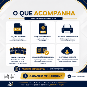 Molde Digital Coleção 9 golas para Camisetas Esportivas - Premium