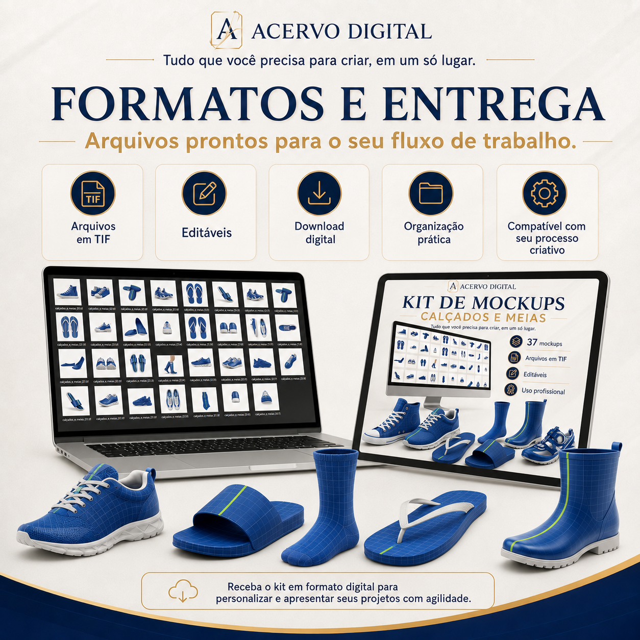 Kit com 37 Mockups de Calçados e Meias — Arquivos Editáveis em TIF - Imagem 4