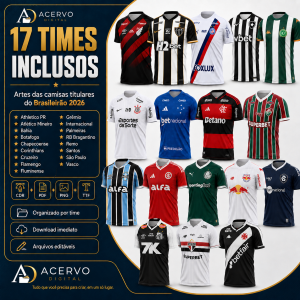 PACK Titular Brasileirão 2026 — Artes de Camisas + Fontes TTF | CDR, PDF e PNG