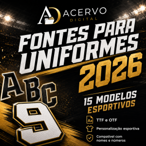 PACK Fontes Brasileirão 2026 — 15 Fontes para Nomes e Números em TTF e OTF