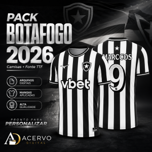 PACK Botafogo 2026 — Arte de Camisa + Fonte TTF | CDR, PDF e PNG