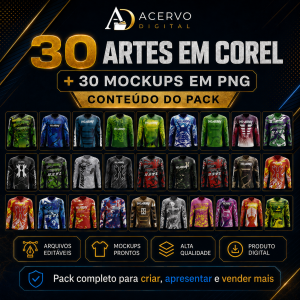 Pack 30 Artes para Camisetas H•ARMY – Corel + 30 Mockups PNG